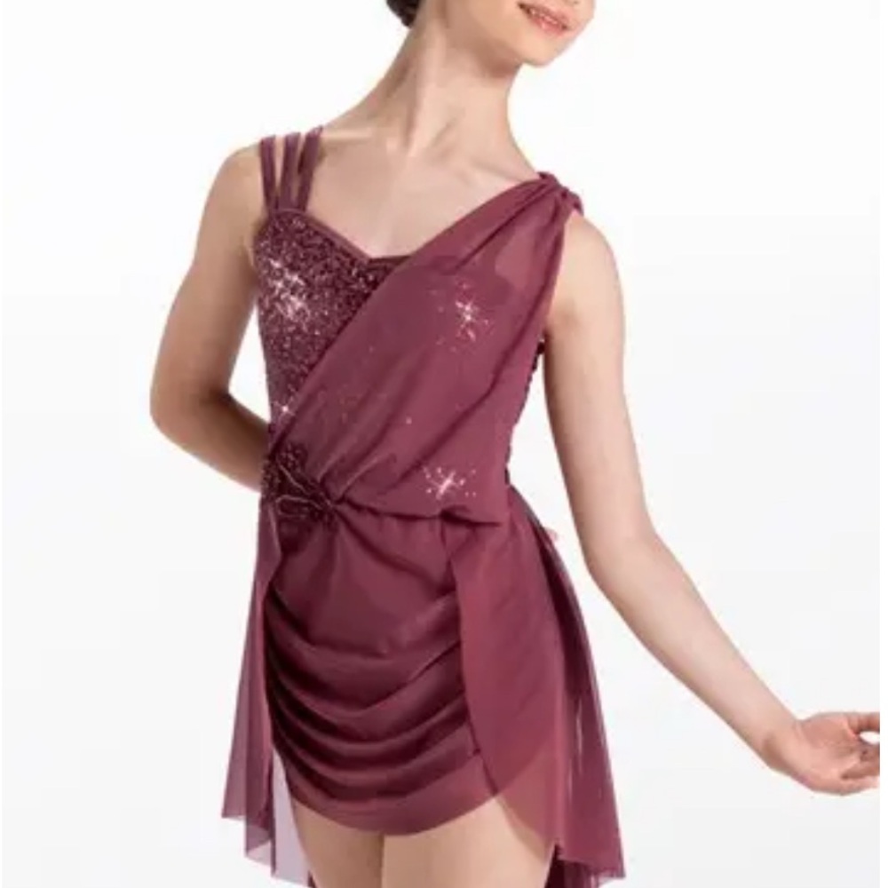Weissman Burgundy Dance Costume “One” 14714 lyrical contemporary modern MC
